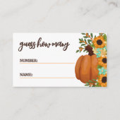 Charmante Zonnebloemen Guess Bedrag Baby shower Sp Informatiekaartje (Voorkant)