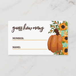 Charmante Zonnebloemen Guess Bedrag Baby shower Sp Informatiekaartje