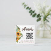 Charmante Zonnebloemen QR Code Cadeau Registratie  Informatiekaartje (Staand voorkant)