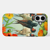 Charmante Zwaluwen en Bloemen iPhone Case" Case-Mate iPhone Case (Achterkant (horizontaal))