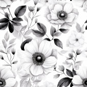 Charmante zwart-wit bloemen douchegordijn