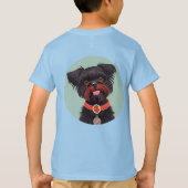 Charmante zwarte hond illustratie t-shirt (Achterkant)