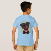 Charmante zwarte hond illustratie t-shirt (Achterkant volledig)