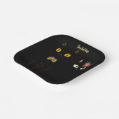 Charmante zwarte katten gele ogen papieren bordje (Gebogen)