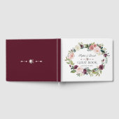 Charme Bourgondië Blush Ivoor Bloemenkrans Bruilof Gastenboek (Volledig)