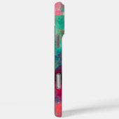 CHARME / Dame Met Masker Monogram Roze Teal Groen Case-Mate iPhone Case (Achterkant / Rechts)
