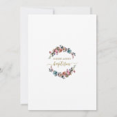 Charme Dusty Blue Misty Roos Flowers Gouden Doop Kaart (Achterkant)