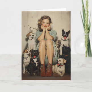 charme = een jonge vrouw omringd door honden