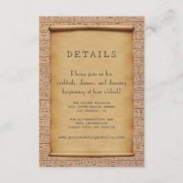 Charme  Egyptische Papyrus bruiloft receptie Informatiekaartje