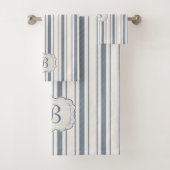 Charme Franse boerderij blauw en wit gestreept Bad Handdoek (Insitu)