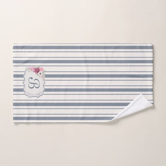 Charme Franse boerderij blauw en wit gestreept Bad Handdoek (Handdoek)