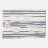 Charme Franse boerderij blauw en wit gestreept Theedoek (Horizontaal)