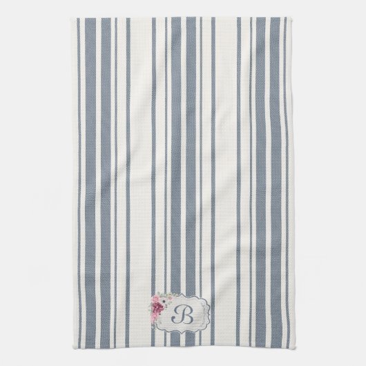 Charme Franse boerderij blauw en wit gestreept Theedoek (Verticaal)