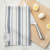 Charme Franse boerderij blauw en wit gestreept Theedoek (Quarter Fold)