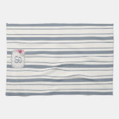 Charme Franse boerderij blauw en wit gestreept Theedoek (Horizontaal)