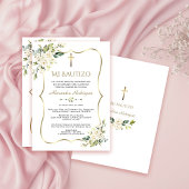 Charme Invitacion De Bautizo Con Flores Doop Kaart
