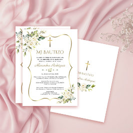 Charme Invitacion De Bautizo Con Flores Doop Kaart