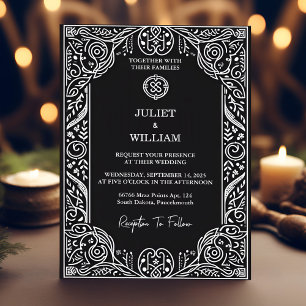 Charme Keltische Nordic middeleeuwse Scroll Viking Magnetische Uitnodiging