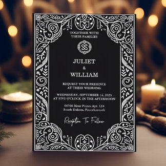 Charme Keltische Nordic middeleeuwse Scroll Viking Magnetische Uitnodiging