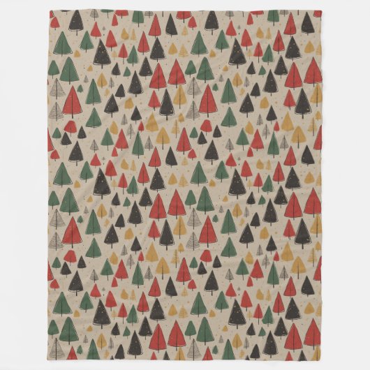  charme: kerstboompatroon fleece deken (Voorkant)