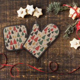  charme: kerstboompatroon ovenwant & pannenlap set