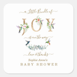 Charme Kleine Bundel Van Vreugde Kolibrie Baby Sho Vierkante Sticker