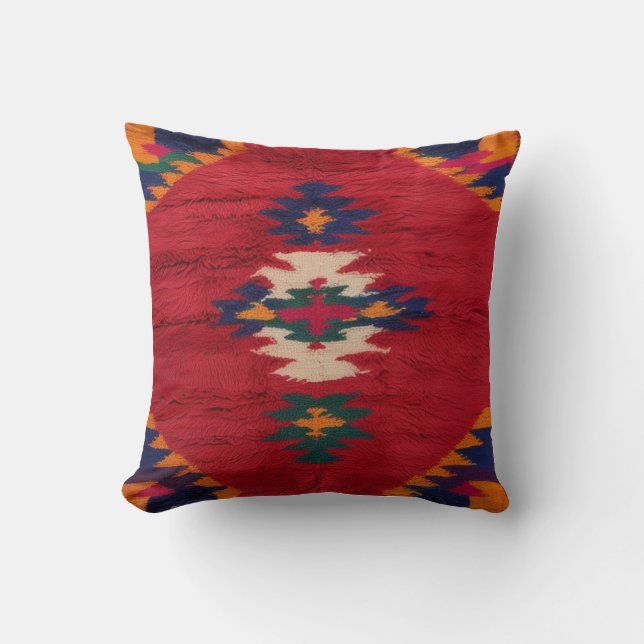  charme met rode Kilim Turks tapijt Kussens (Voorkant)