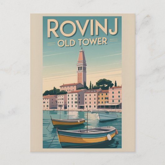 charme: Oude Toren van Rovinj Briefkaart (Voorkant)