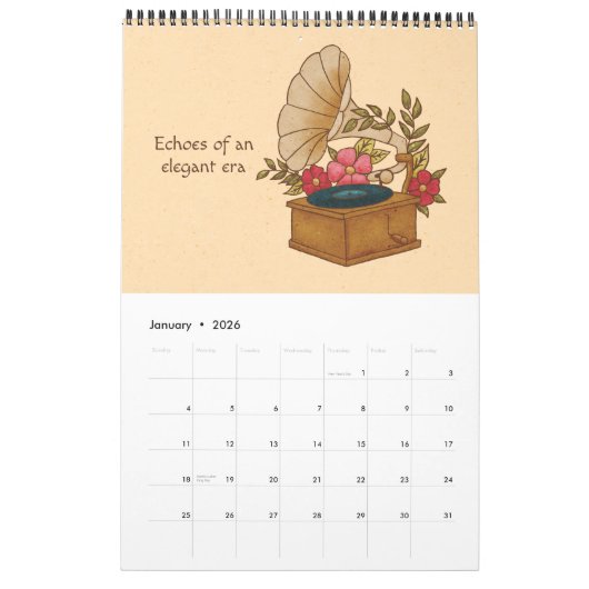  charme retro nostalgie kalender (Jan 2026)