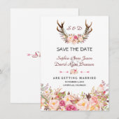Charme Roze Blush Bloemige Geweien Bruiloft Save The Date (Voorkant / Achterkant)