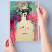 CHARME / Roze Gouden Bloemenspatjes Flyer (Hand)