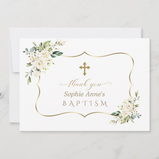 Charme uitnodiging De Bautizo Con Flores Doop (Voorkant)