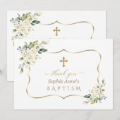 Charme uitnodiging De Bautizo Con Flores Doop (Voorkant / Achterkant)