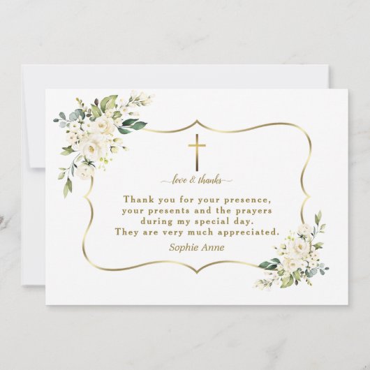 Charme uitnodiging De Bautizo Con Flores Doop (Achterkant)