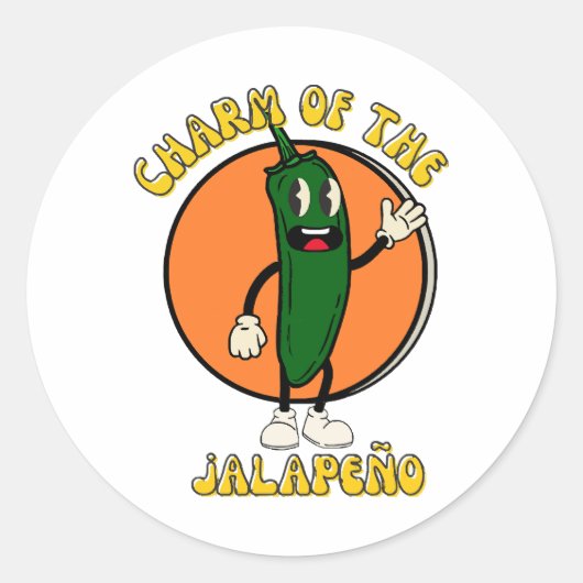 Charme van de Jalapeño Ronde Sticker (Voorkant)