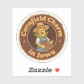 Charme van het Maisveld_ Iowa Vintage Kunst Sticker (Vel)