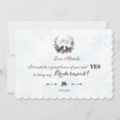 Charme Winter Krans Wil je mijn bruidsmeisje zijn Kaart (Achterkant)