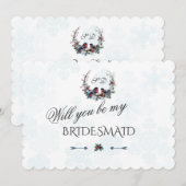 Charme Winter Krans Wil je mijn bruidsmeisje zijn Kaart (Voorkant / Achterkant)