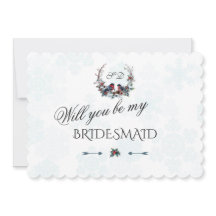 Charme Winter Krans Wil je mijn bruidsmeisje zijn