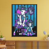 "Charmed" Gotische Couture Fairy Verpakt Canvas (Insitu (Woonkamer))