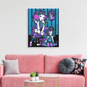 "Charmed" Gotische Couture Fairy Verpakt Canvas Afdruk (Insitu (Woonkamer))