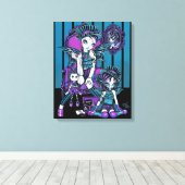 "Charmed" Gotische Couture Fairy Verpakt Canvas Afdruk (Insitu (Houten vloer))