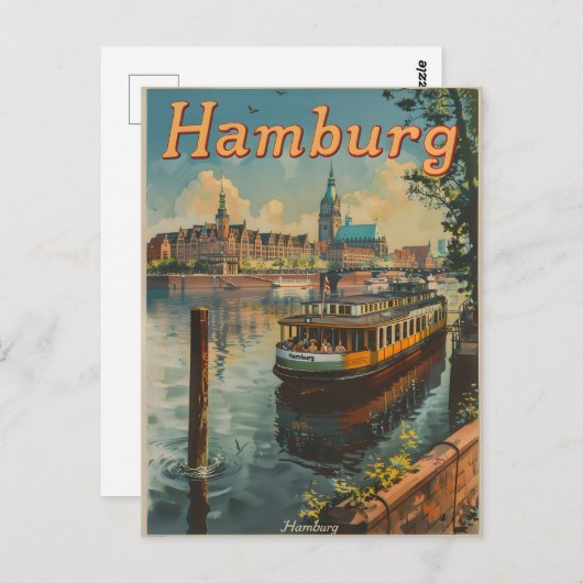 charmes van Hamburgs Inner Alster Briefkaart (Voorkant / Achterkant)