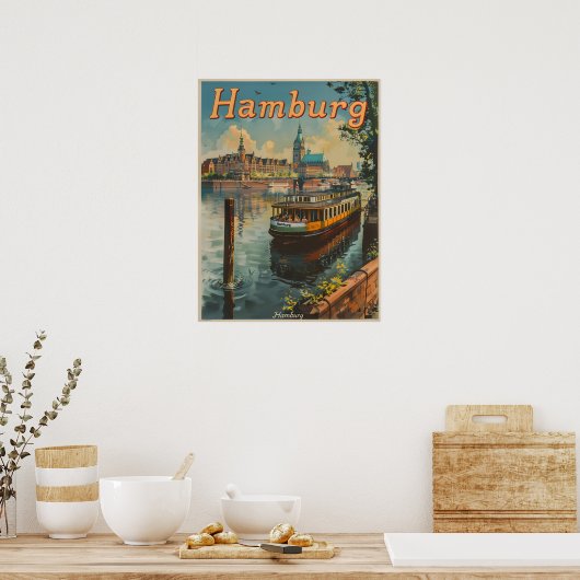  charmes van Hamburgs Inner Alster Poster (Keuken)