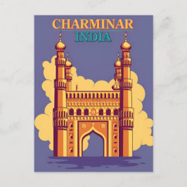  Charminar, India Reizen waterverf retro Briefkaart