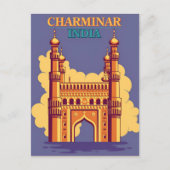 Charminar, India Reizen waterverf retro Briefkaart (Voorkant)