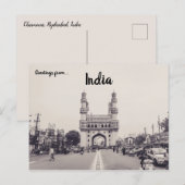 Charminar Monument Landmark Hyderabad India Design Briefkaart (Voorkant / Achterkant)
