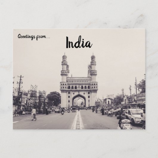 Charminar Monument Landmark Hyderabad India Design Briefkaart (Voorkant)