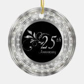 Charming 25th Silver Wedding Jubileum Keramisch Ornament (Voorkant)