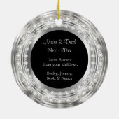 Charming 25th Silver Wedding Jubileum Keramisch Ornament (Achterkant)